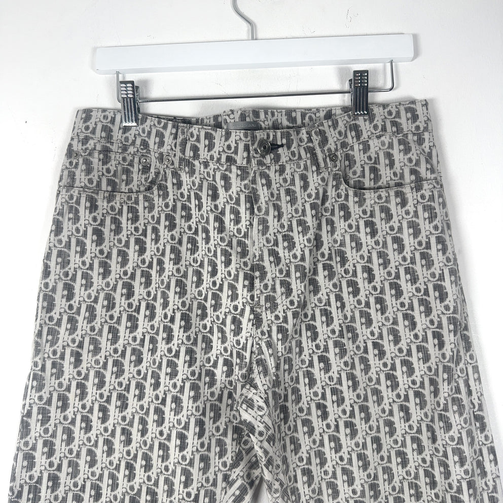Dior Grey Jacquard Washed Denim Jeans