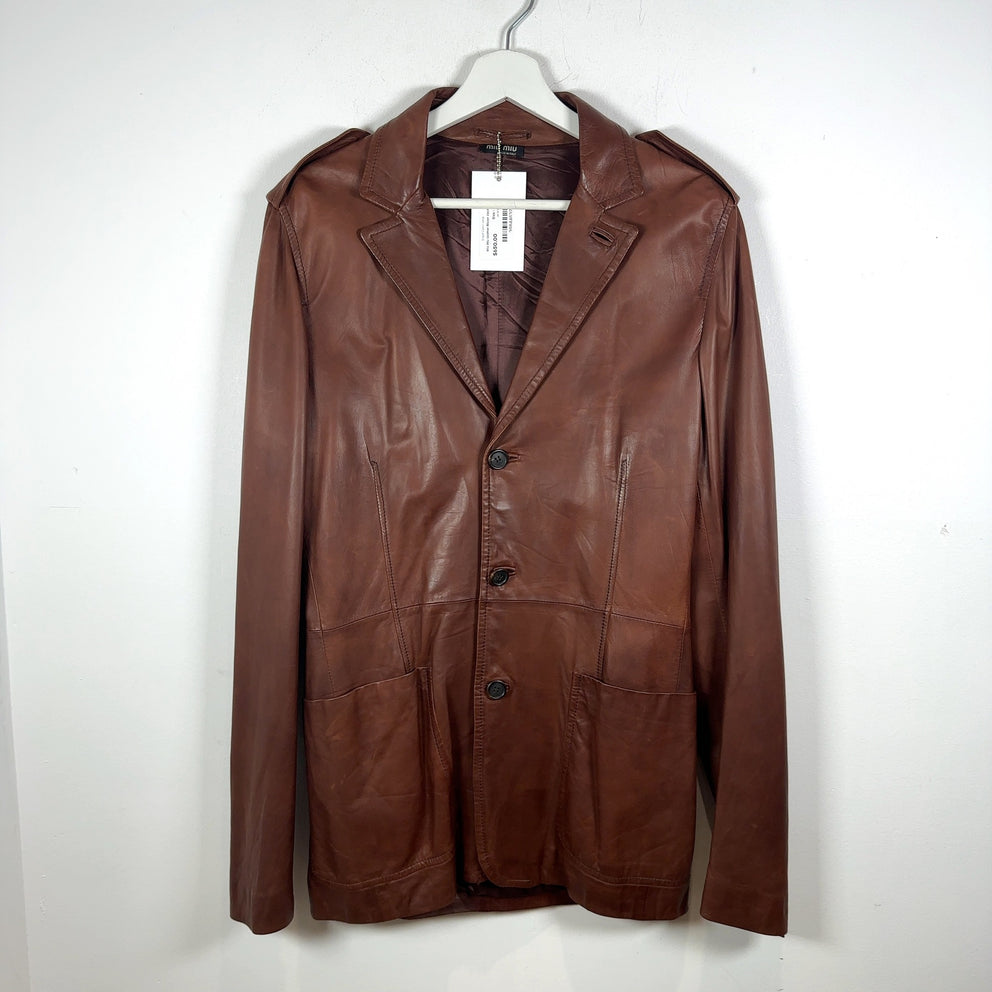 Miu Miu Leather Blazer Jacket