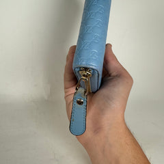 Gucci Light Blue Microguccissima Leather Zip Around Wallet
