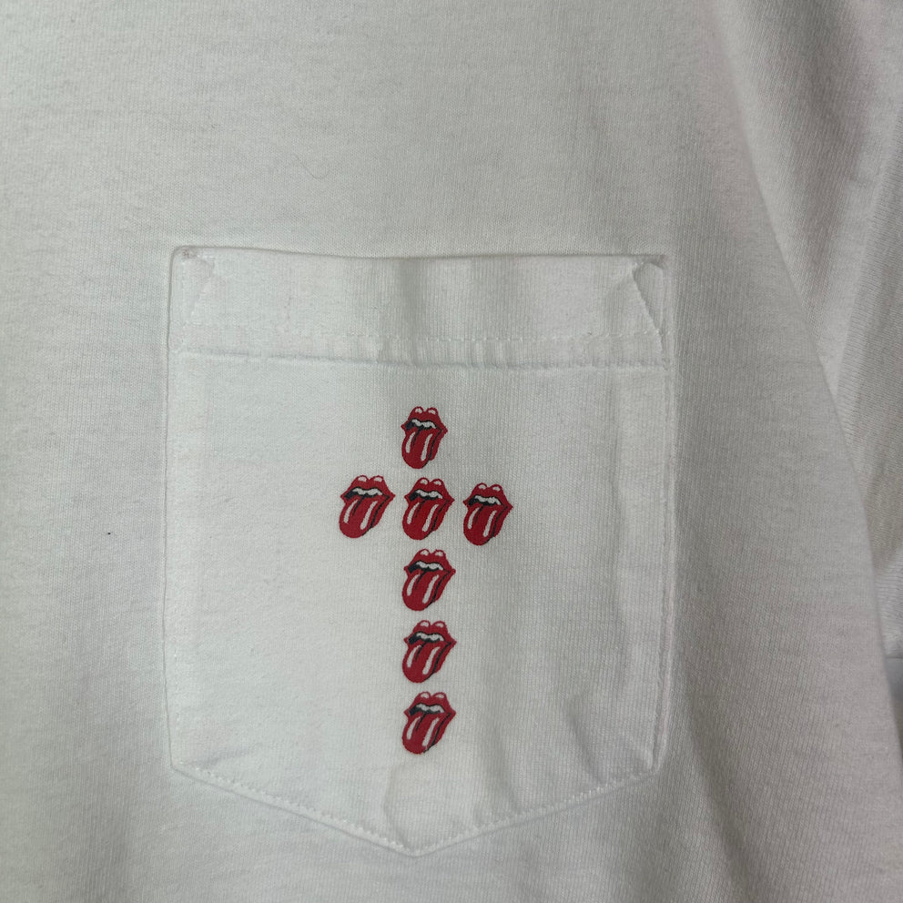 Chrome Hearts x Rolling Stones Vintage White Logo Pocket T-Shirt Size M