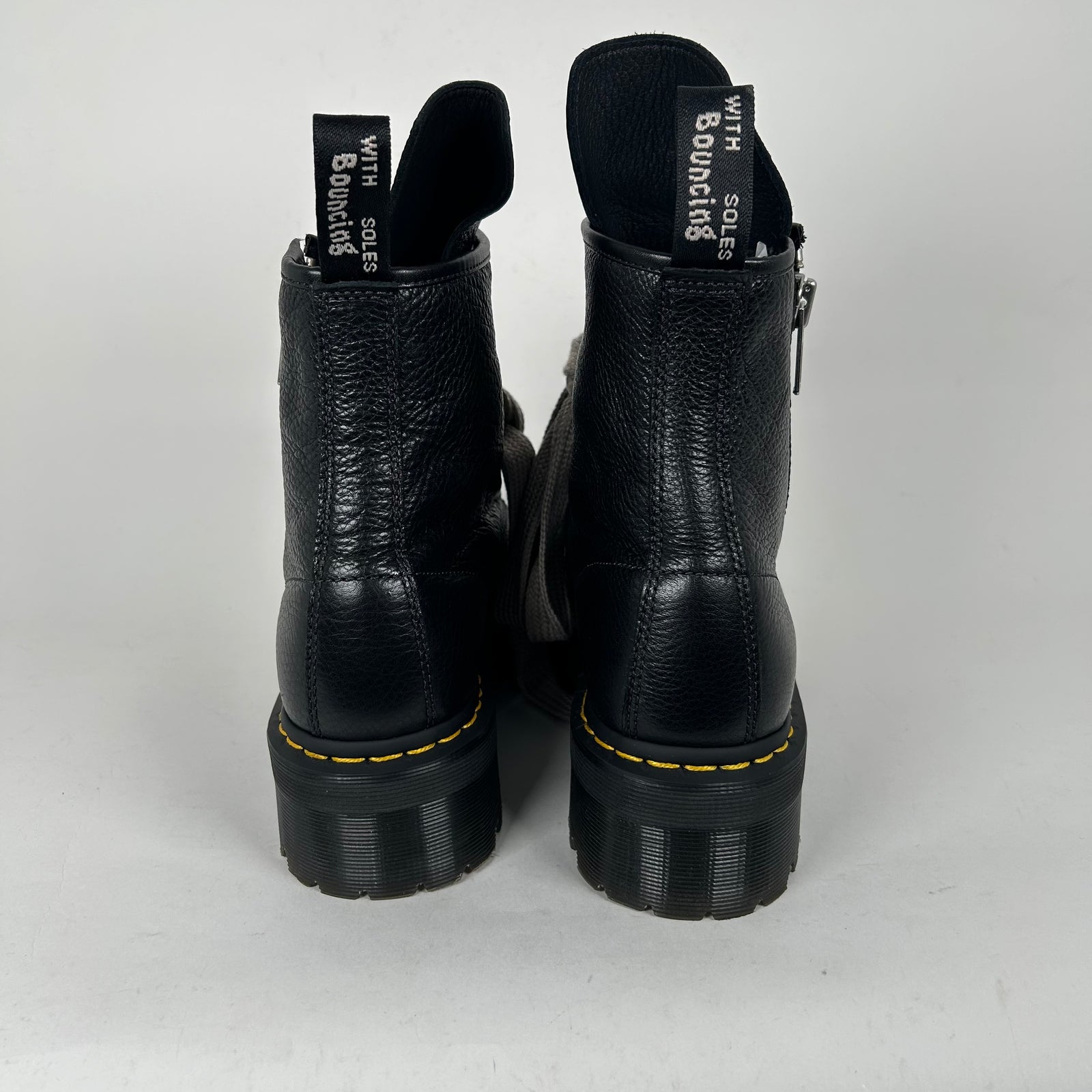 Rick Owens x Doc Martens Jumbo Lace Quad Sole Black Boot Size 9.5