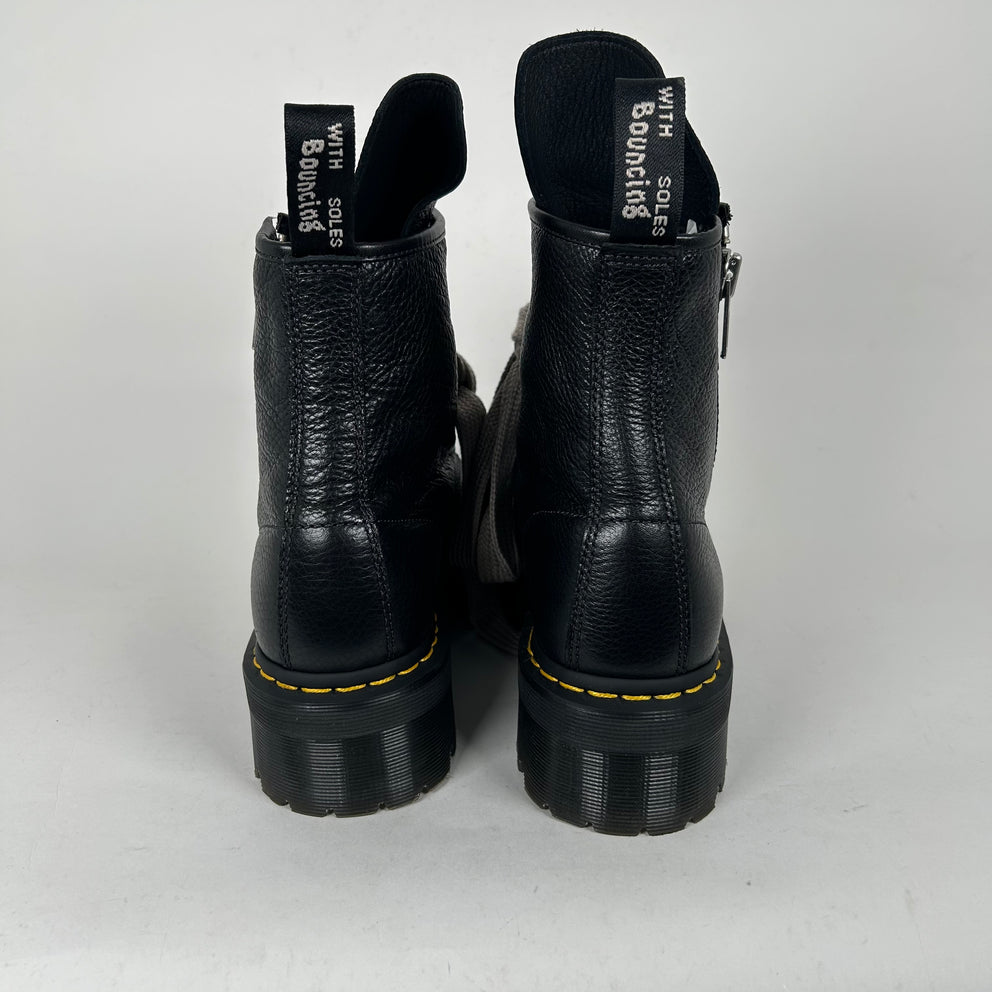 Rick Owens x Doc Martens Jumbo Lace Quad Sole Black Boot Size 9.5
