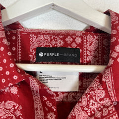 Purple Brand Red Paisley Button-Up Shirt Size L