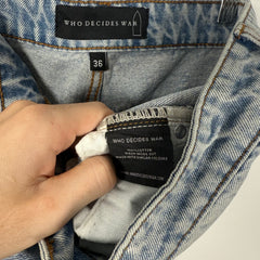Who Decides War Red/Blue Mural Denim Jeans Size 36