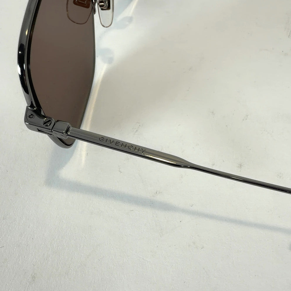 Givenchy Rectangle Aviator Brown Lens Wire Frame Sunglasses