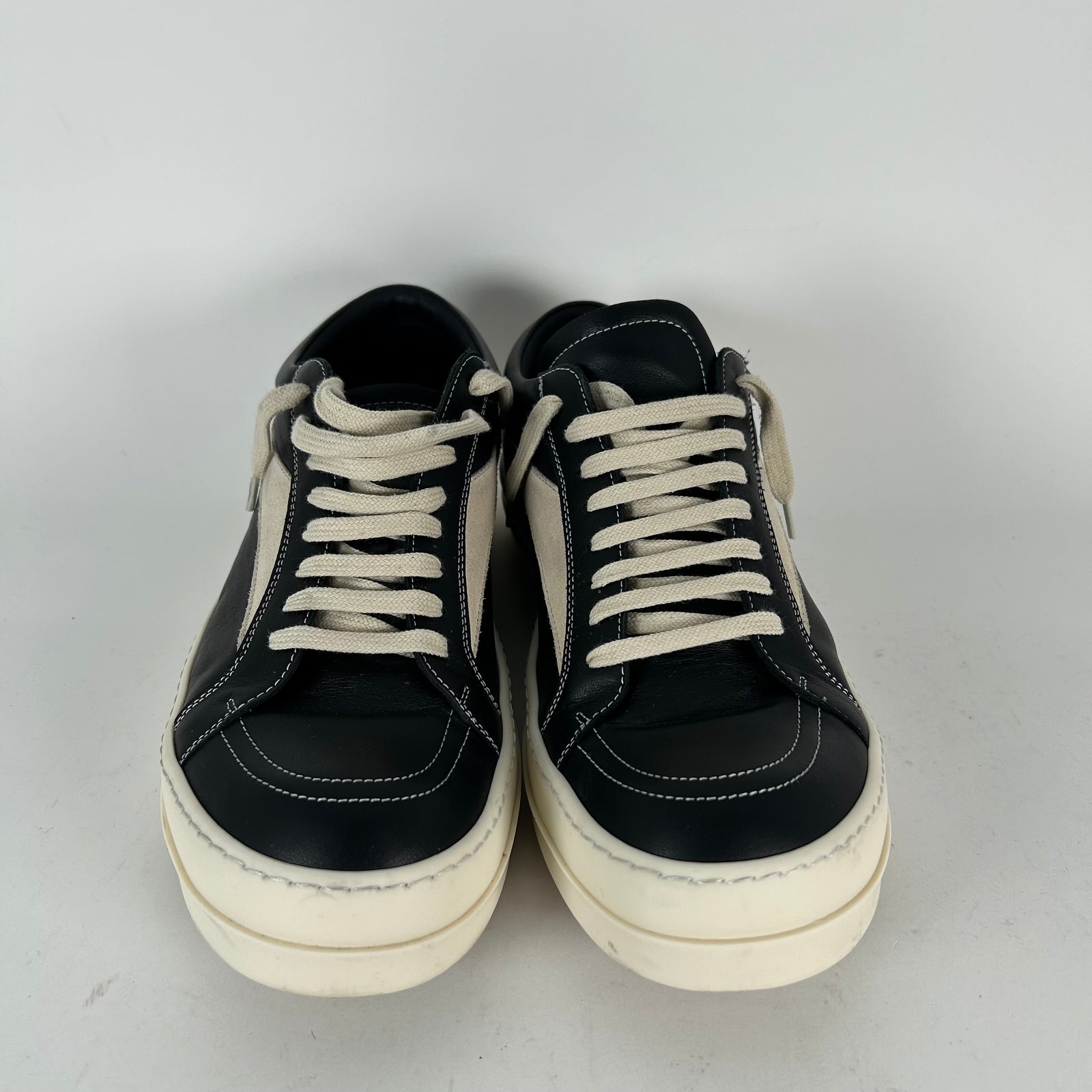 Rick Owens Black Milk Leather Vintage Sneaker Vans size 45