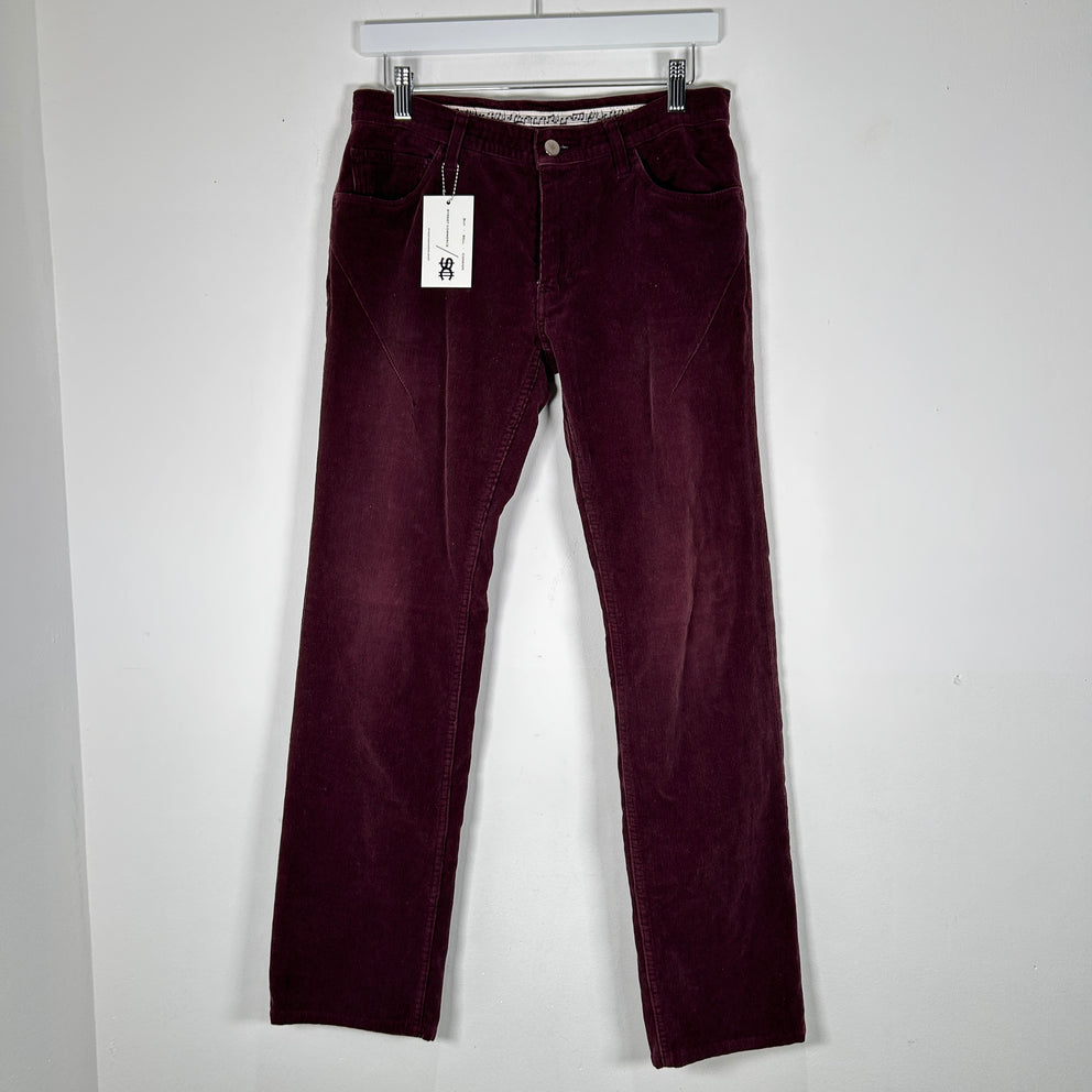 Number (N)ine Pain Burgundy Corduroy Pants Size 28x32
