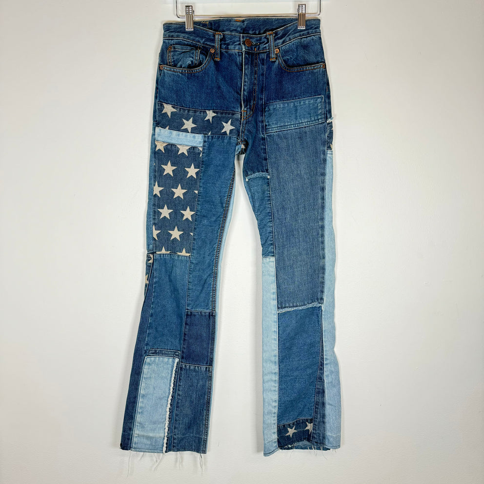Hysteric Glamour Patchwork Flared Denim Jeans Size 28
