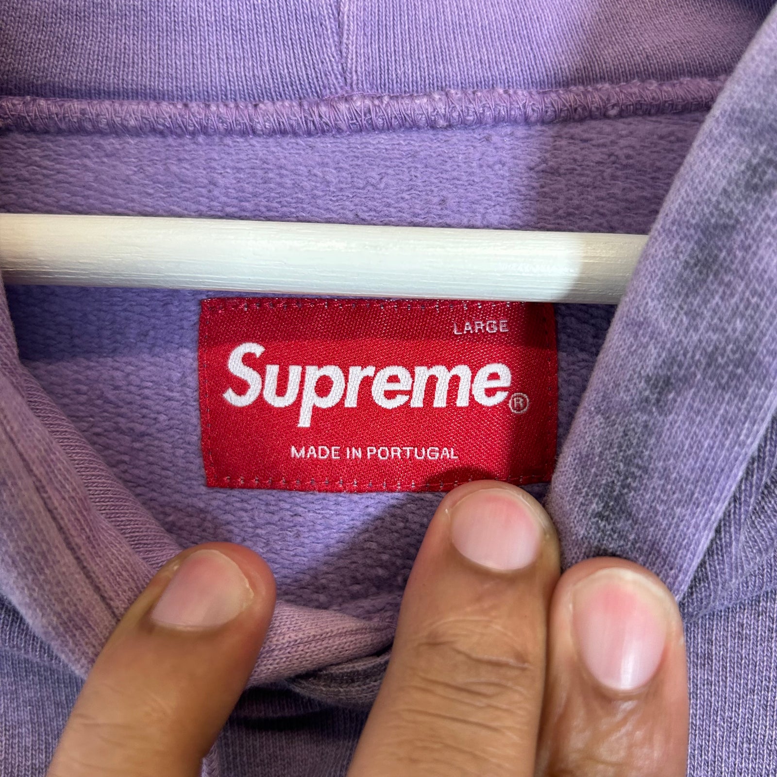 Supreme Violet Classic Logo Hoodie Size L