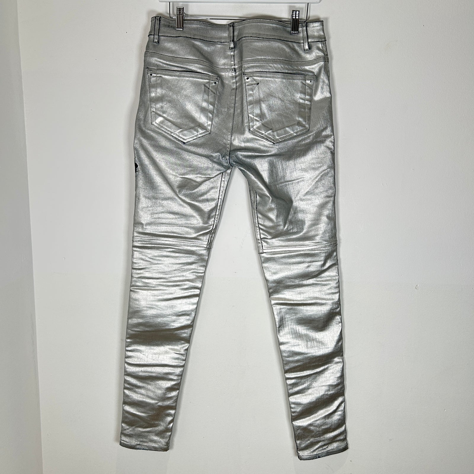 Rick Owens Aluminum Waxed Nagakin Jeans Size S