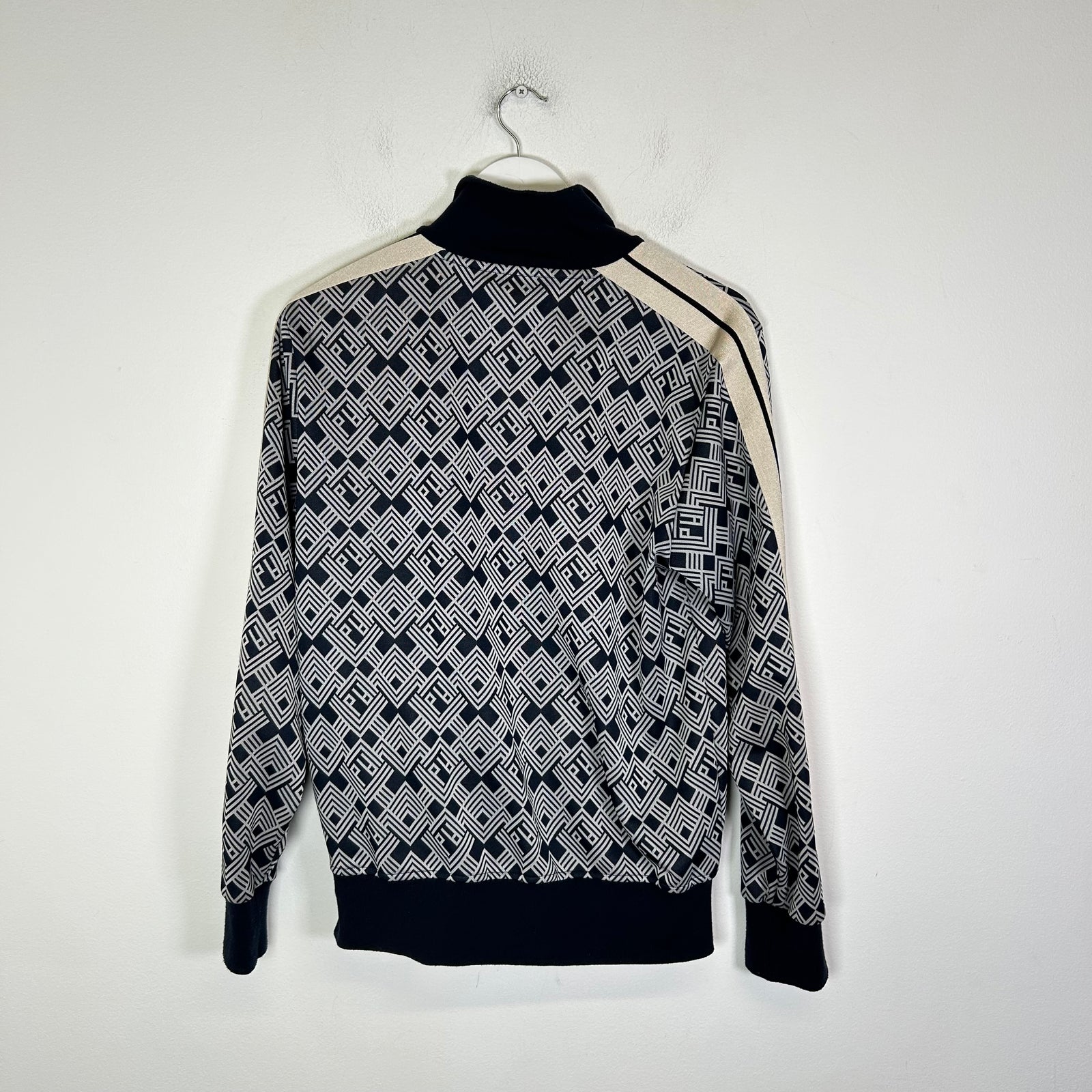 Palm Angels Navy Squared Art Deco Track Jacket Size M
