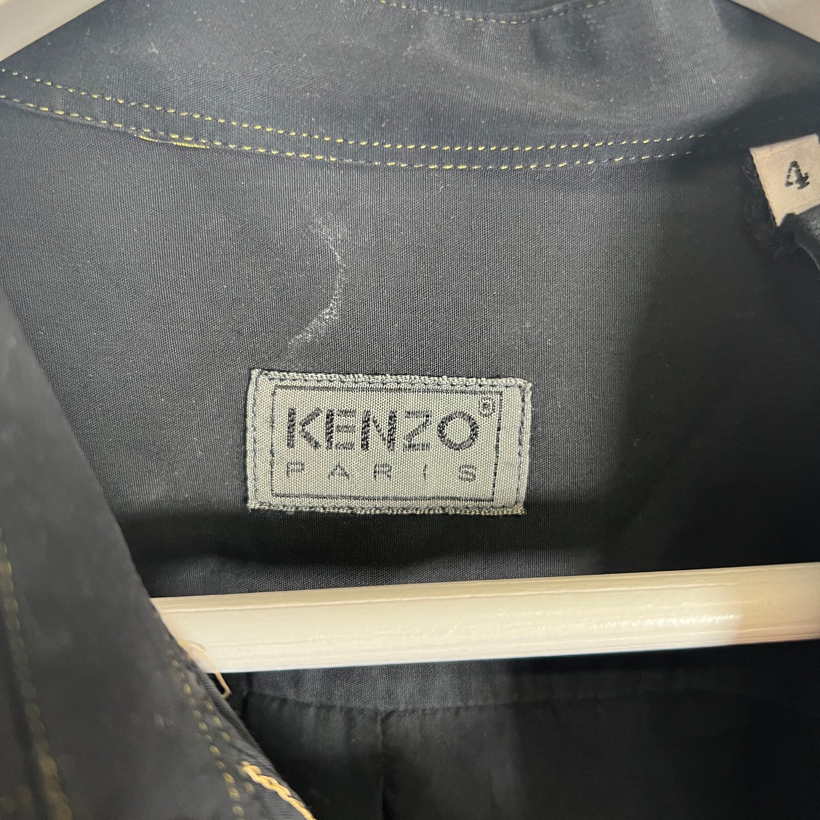Kenzo Black Embroidered Button Up Size L