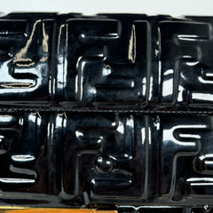 Fendi Black FF Embossed Patent Leather Shopper Tote