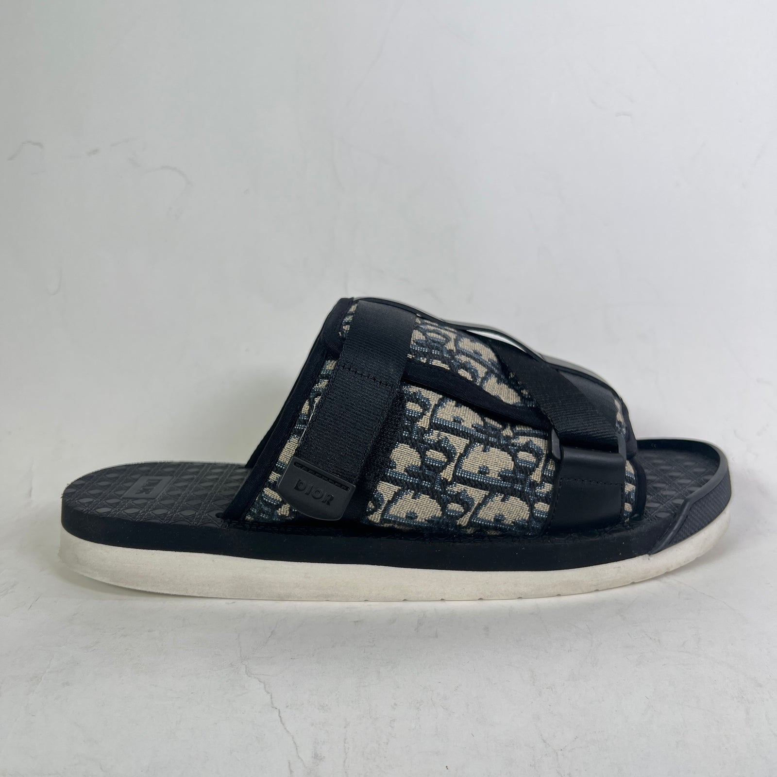 Dior Black/Beige Oblique Alpha Sandals Size 45