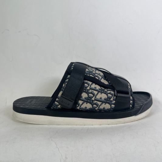 Dior Black/Beige Oblique Alpha Sandals Size 45