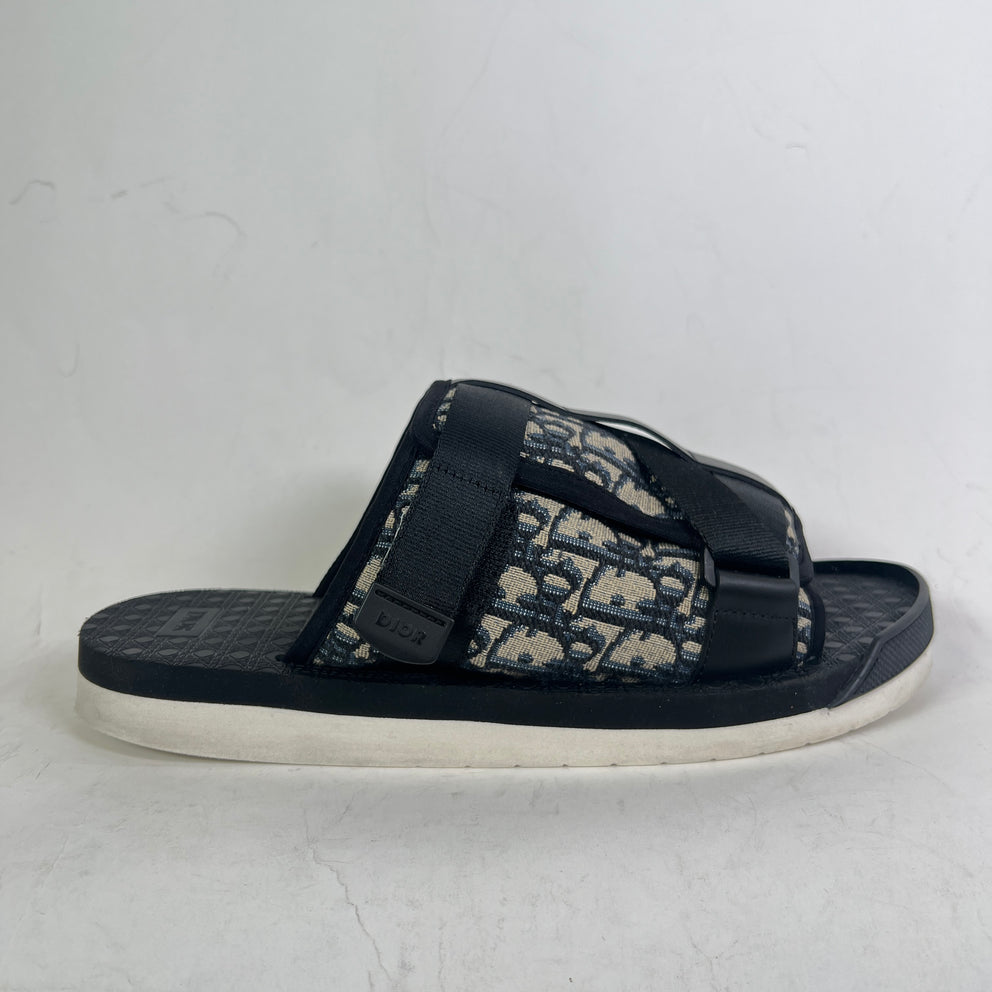 Dior Black/Beige Oblique Alpha Sandals Size 45