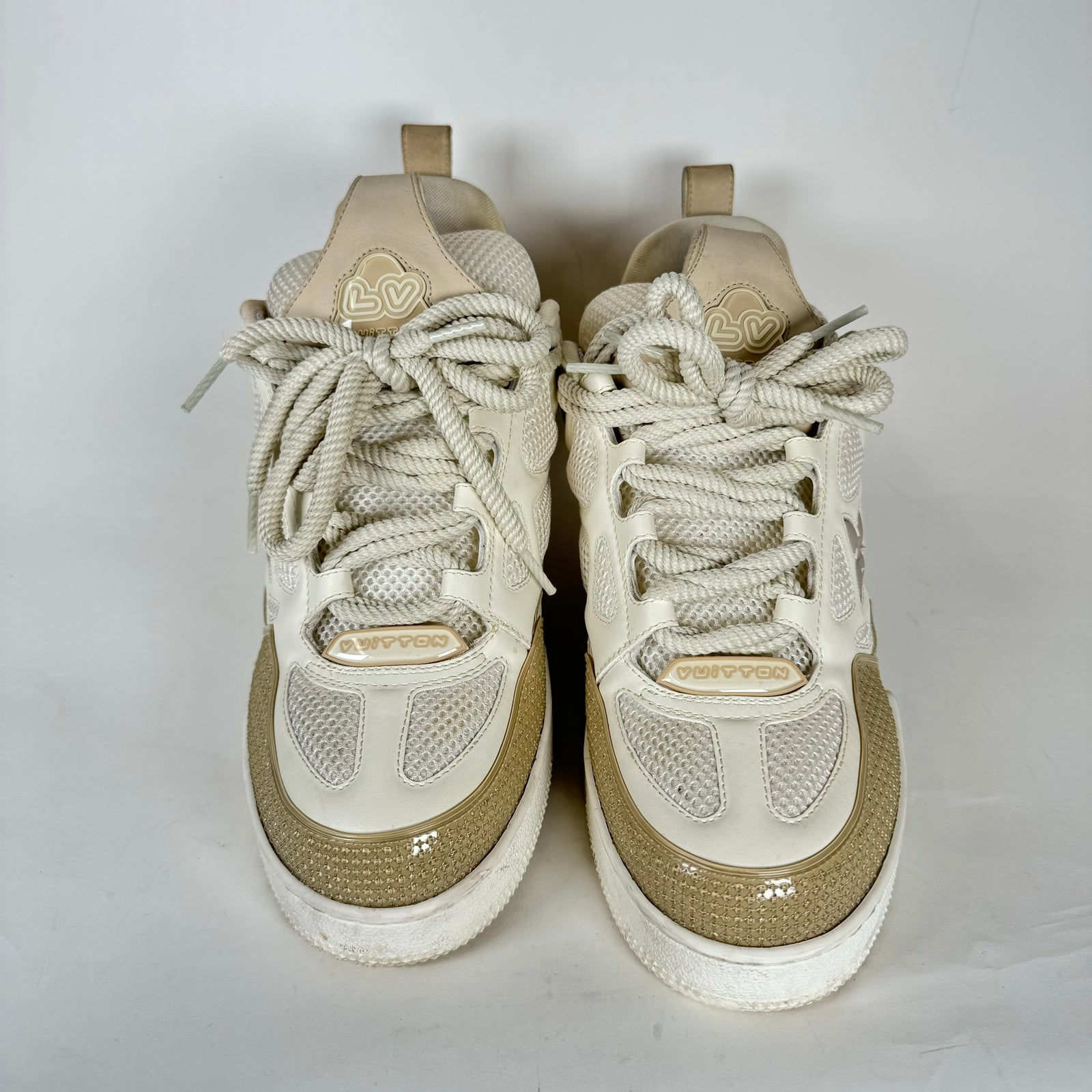 Louis Vuitton Beige Skate Sneakers Size LV 10