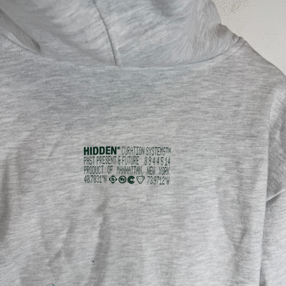 Hidden NY Heather Grey/Green Zip-Up Hoodie Size M