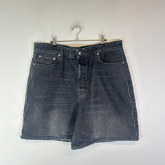 Off-White Black Washed Zipper Denim Shorts