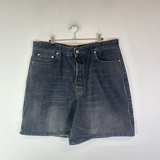 Off-White Black Washed Zipper Denim Shorts