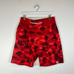 Bape Red Camo Shorts Size L