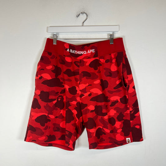 Bape Red Camo Shorts Size L