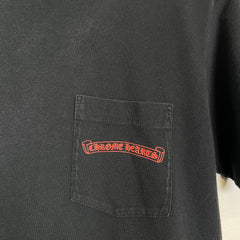 Chrome Hearts Black/Red Vintage Horseshoe Logo Pocket T-Shirt Size M