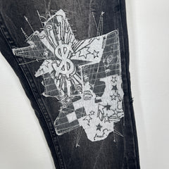 Ksubi Grey Cross Stitch Jeans Size 36