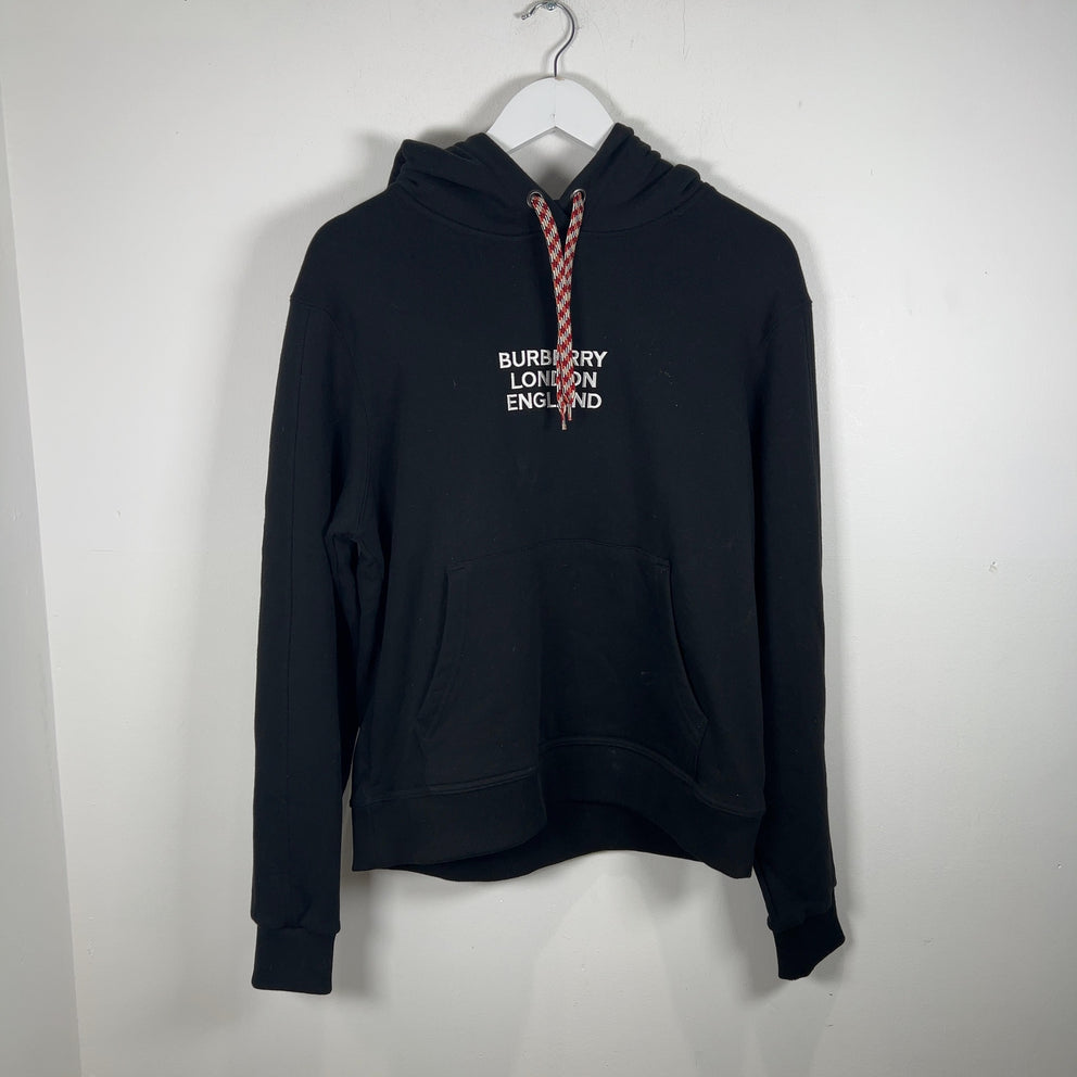 Burberry Spell Out Embroidered Logo Hoodie