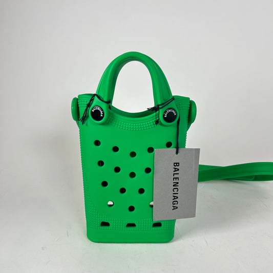 Balenciaga x Croc Green Rubber Phone Holder Crossbody