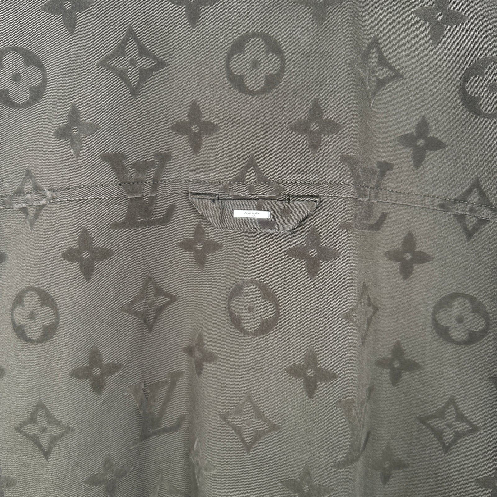 Louis Vuitton SS23 Green Flocked Monogram Overshirt Size L