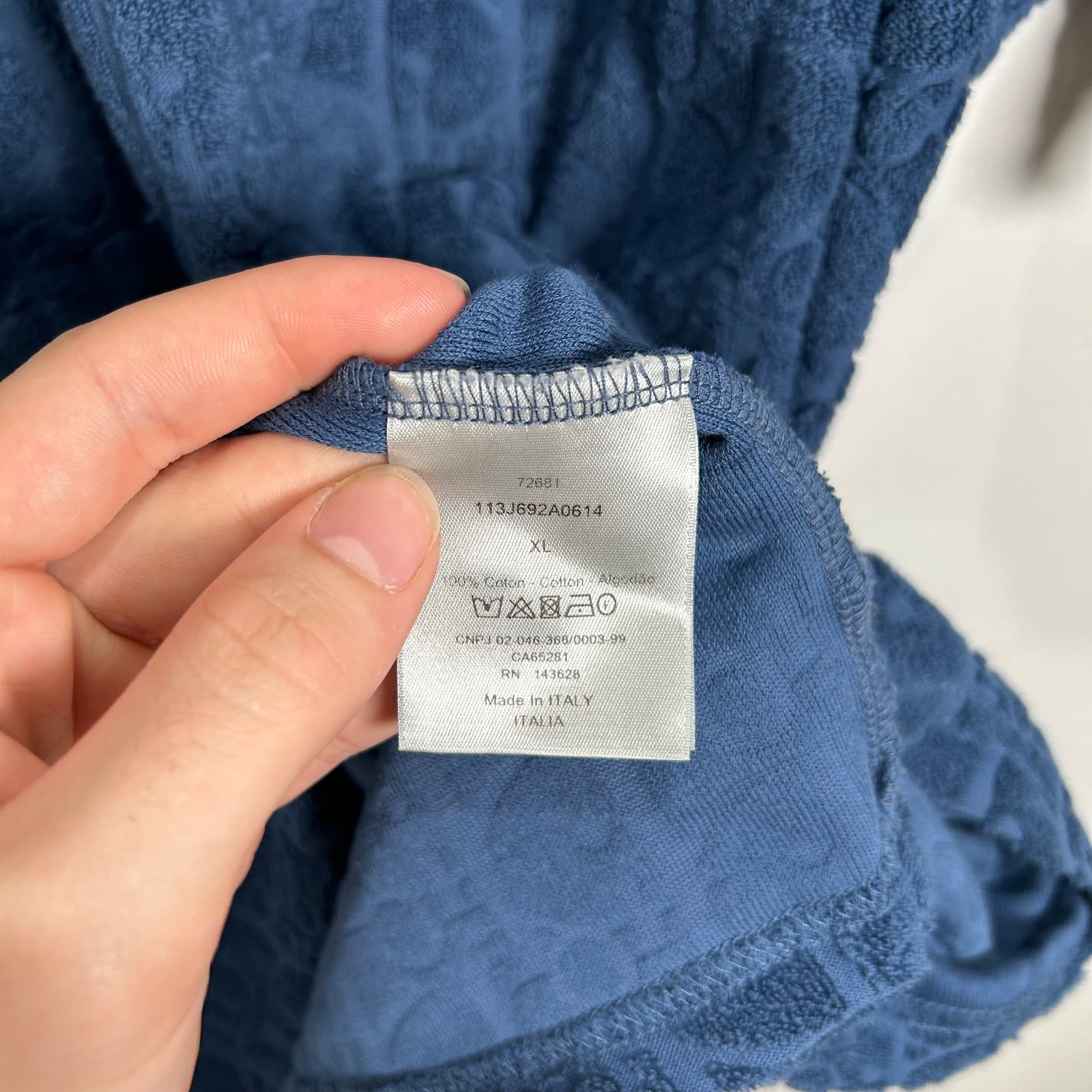 Dior Towel T-Shirt Navy SIze XL