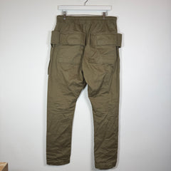 Rick Owens Drkshdw Olive Canvas Creatch Cargo Pants Size M