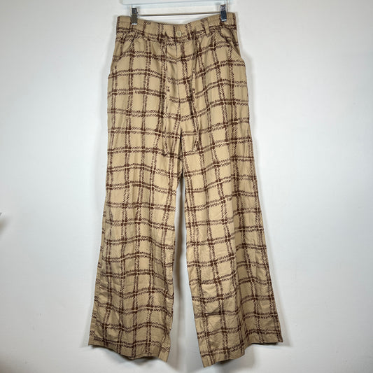 Marni x Uniqlo Beige Check Wide Fit Pants Size L