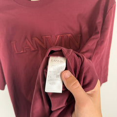Lanvin Burgundy Logo Tee Size L