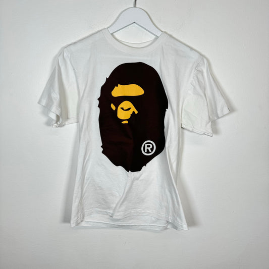 Bape White/Brown Ape Head Tee Size S