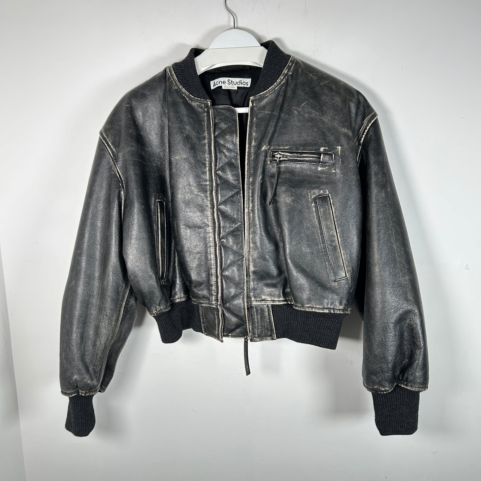 Acne Studios Aged Leather Bomber Size M