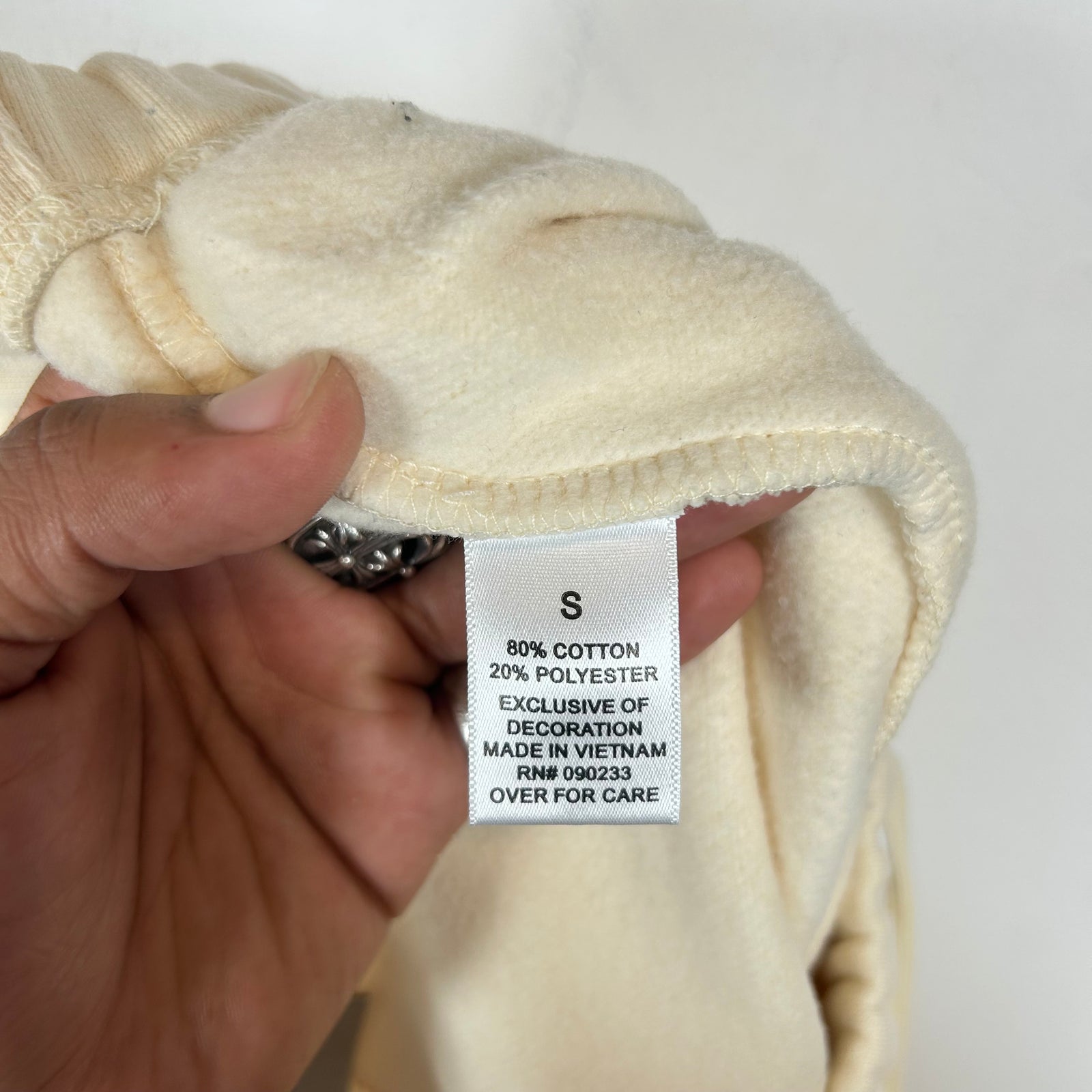 Essentials Cream Logo Sweat Shorts Size S