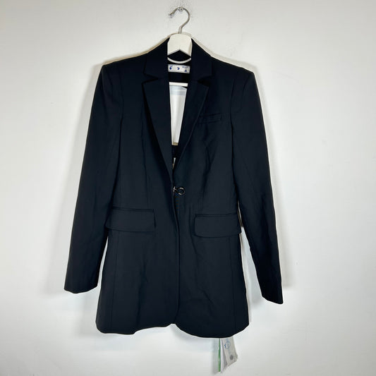 Off-White Black Open Back Twill Blazer Size 42