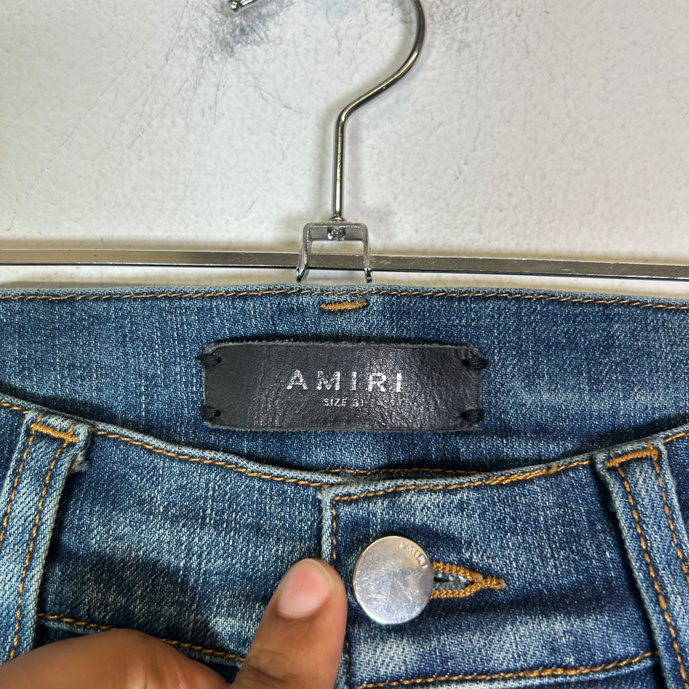 Amiri Blue Wash Stack Jeans