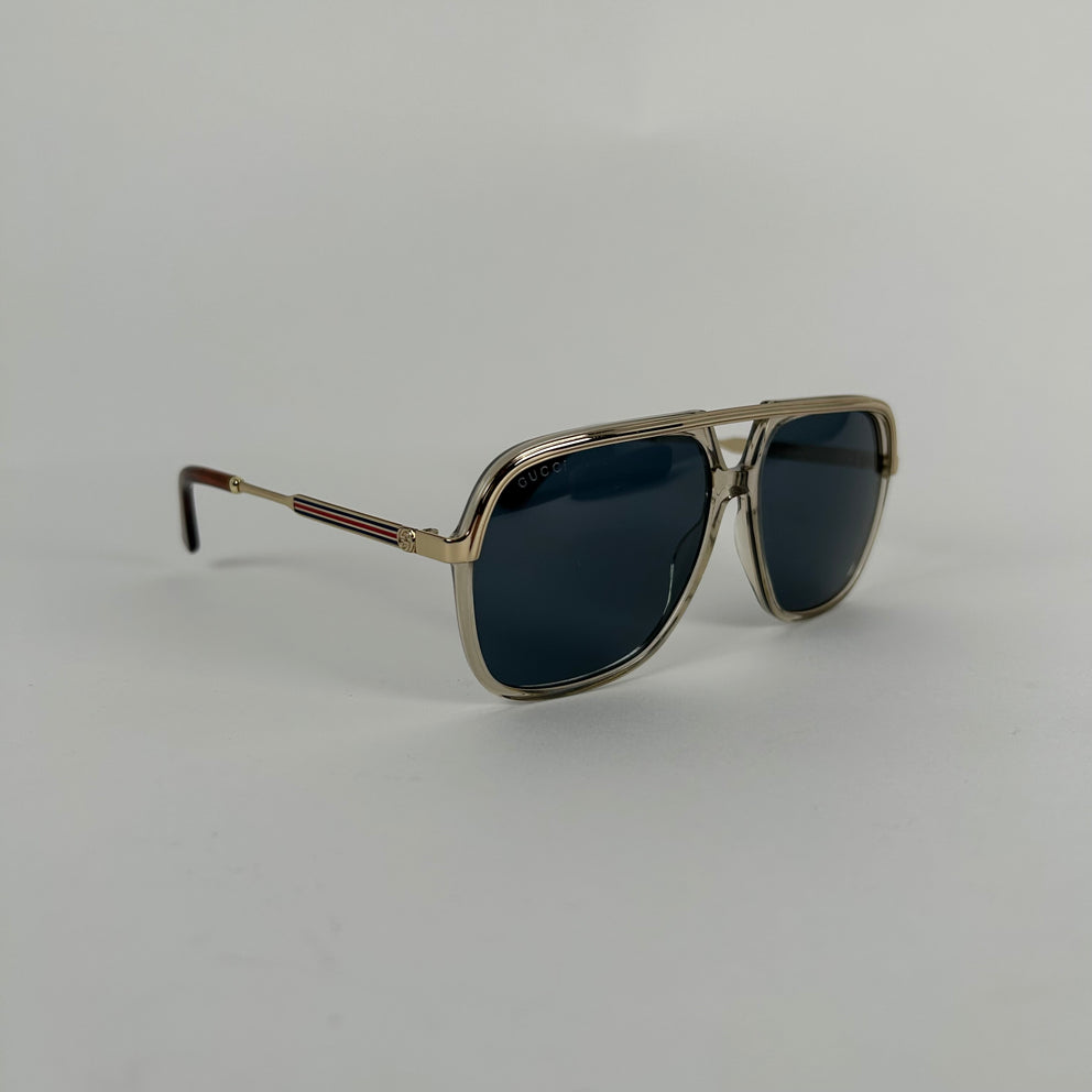 Gucci Gold GG Acetate Aviator Sunglasses
