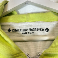 Chrome Hearts Matty Boy Neon Yellow Link Zip Up Hoodie Size L