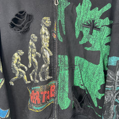 Vertabrae Montage Black Zip Up Hoodie Size L