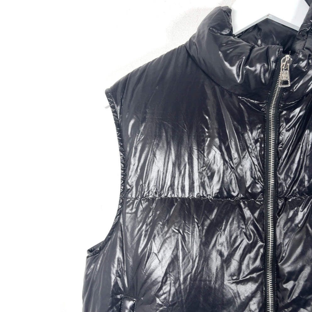 Moncler Shiny Logo Graphic Puffer Vest