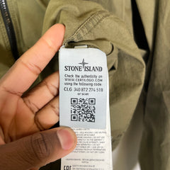Stone Island Olive Garment Dyed Zip Overshirt Size L