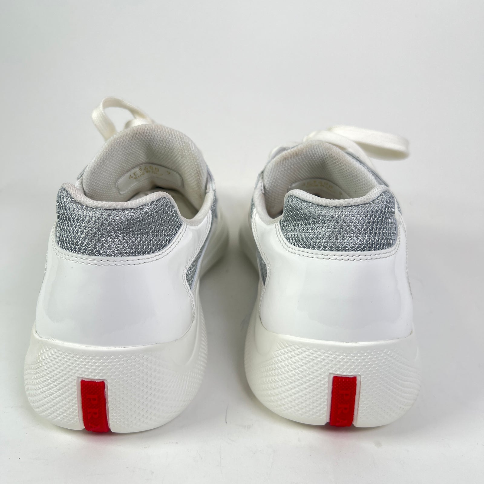 Prada White Patent Leather America Cups