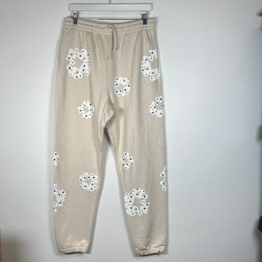 Denim Tears Oatmeal Rhinestone Wreath Sweatpants Size L