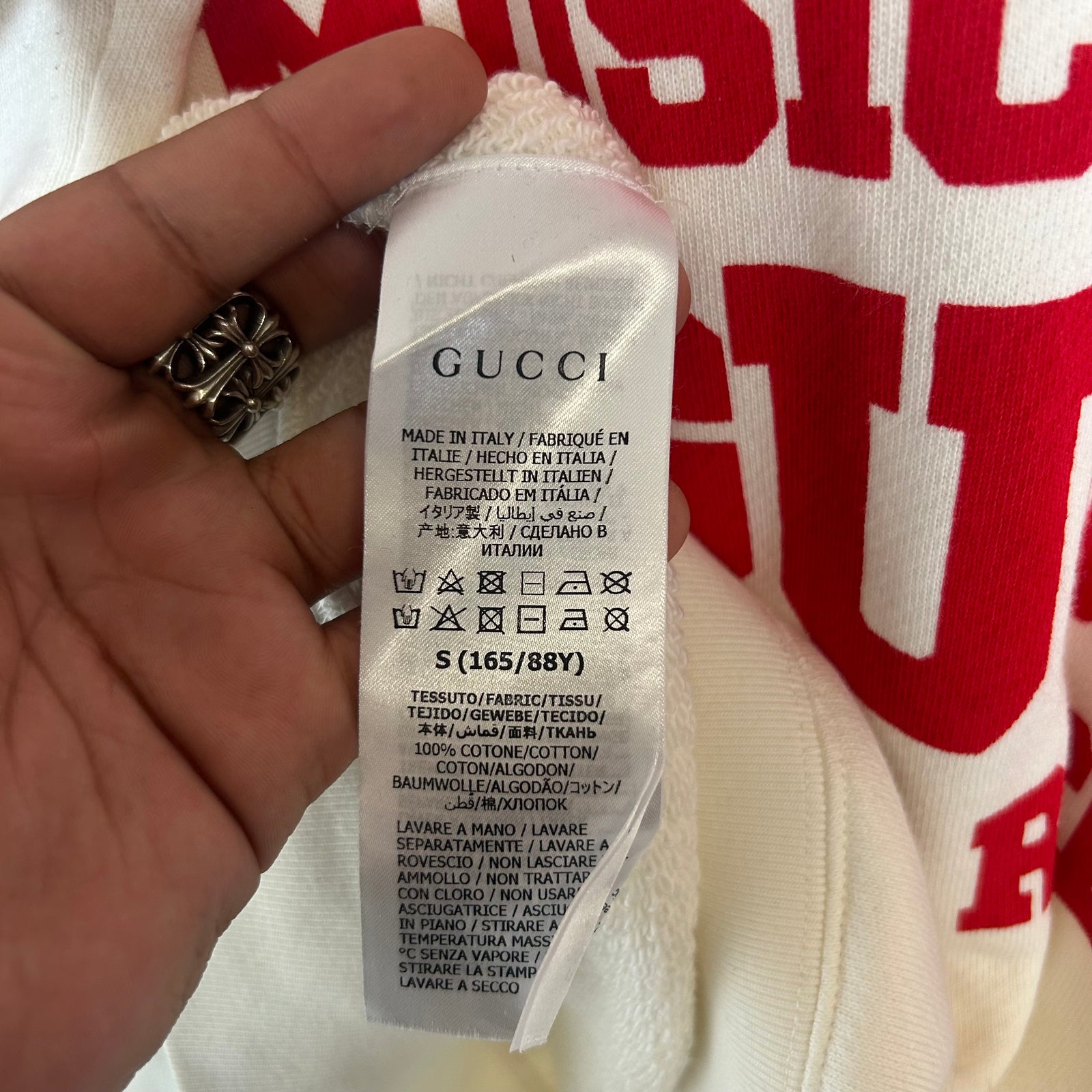 Gucci White 'Music Is Mine Seats Reclined' Sweatshirt Size S