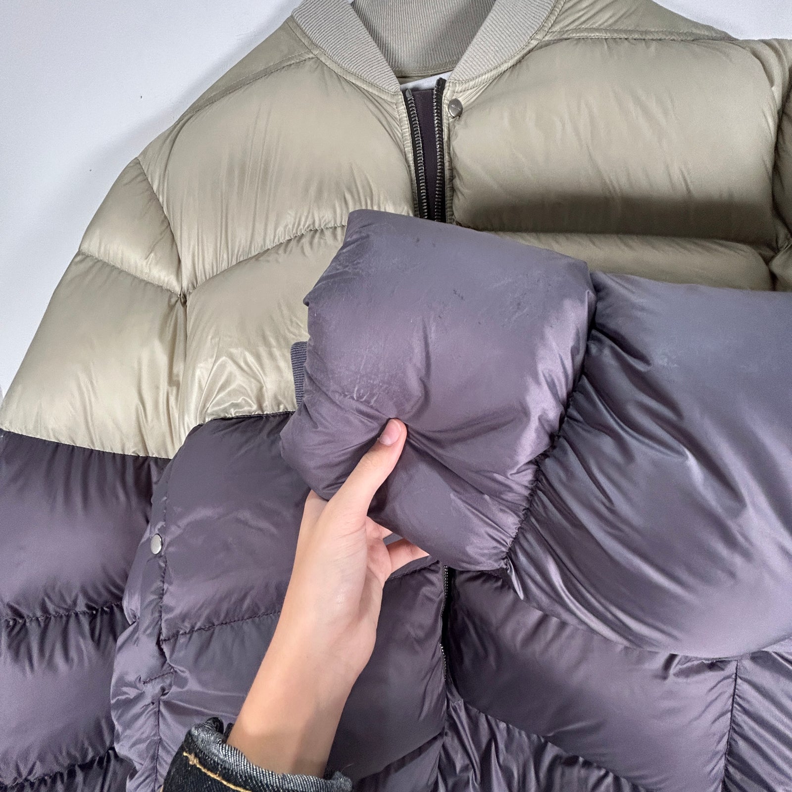 Rick Owens FW21 Gethsemane Pearl/Eggplant Puffer Size XL