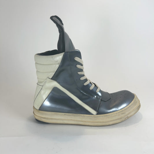 Rick Owens Metallic Geobasket Hightop Sneakers